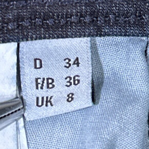 NWT Raffaello Rossi Slim Split Hem Navy Blue Denim Jeans EUR Size 34/US 4 - Picture 11 of 16